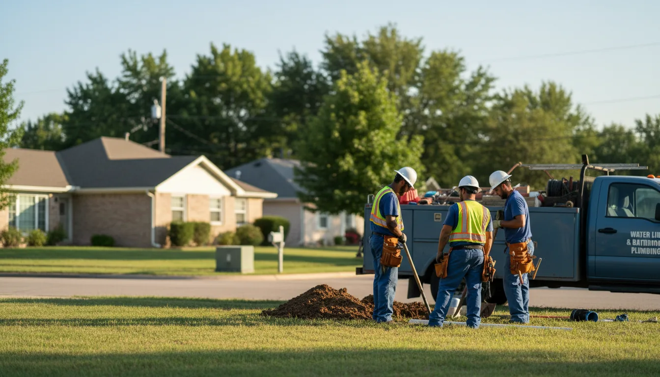 Residential water line and bathroom plumbing service in Happy, TX